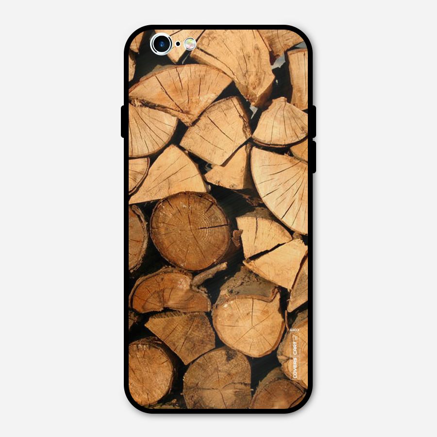 Wooden Logs Metal Back Case for iPhone 6 6s