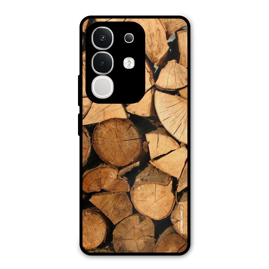 Wooden Logs Metal Back Case for iQOO Z10x