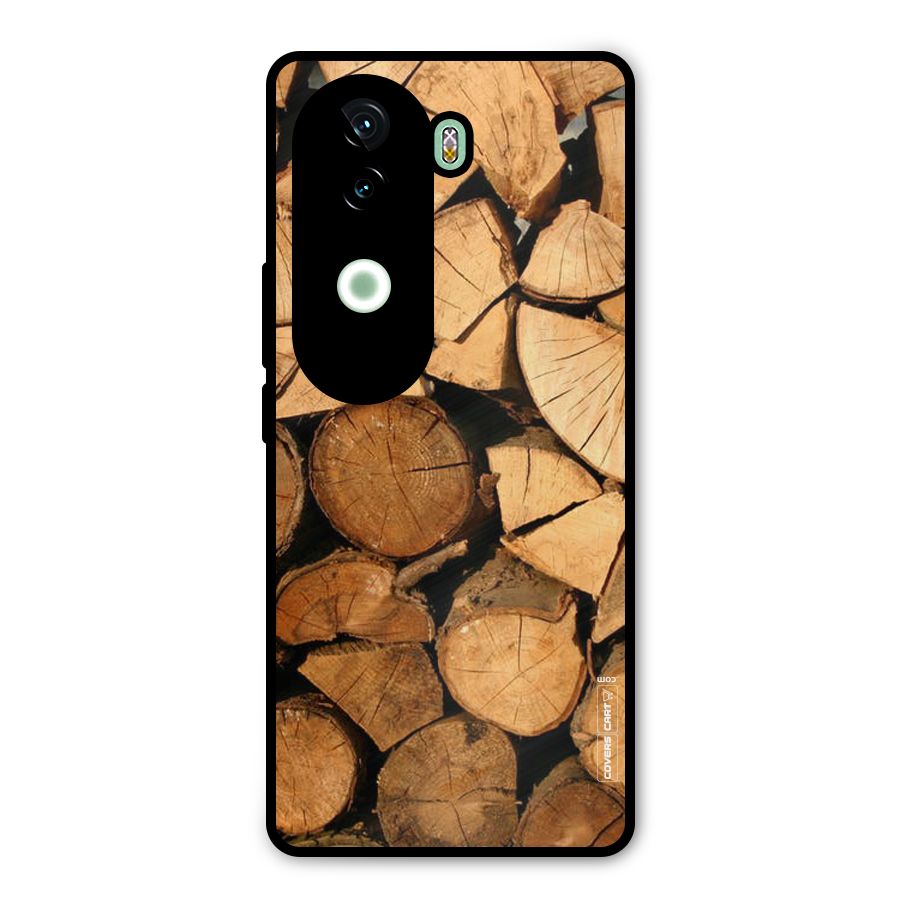 Wooden Logs Metal Back Case for iQOO Z9s
