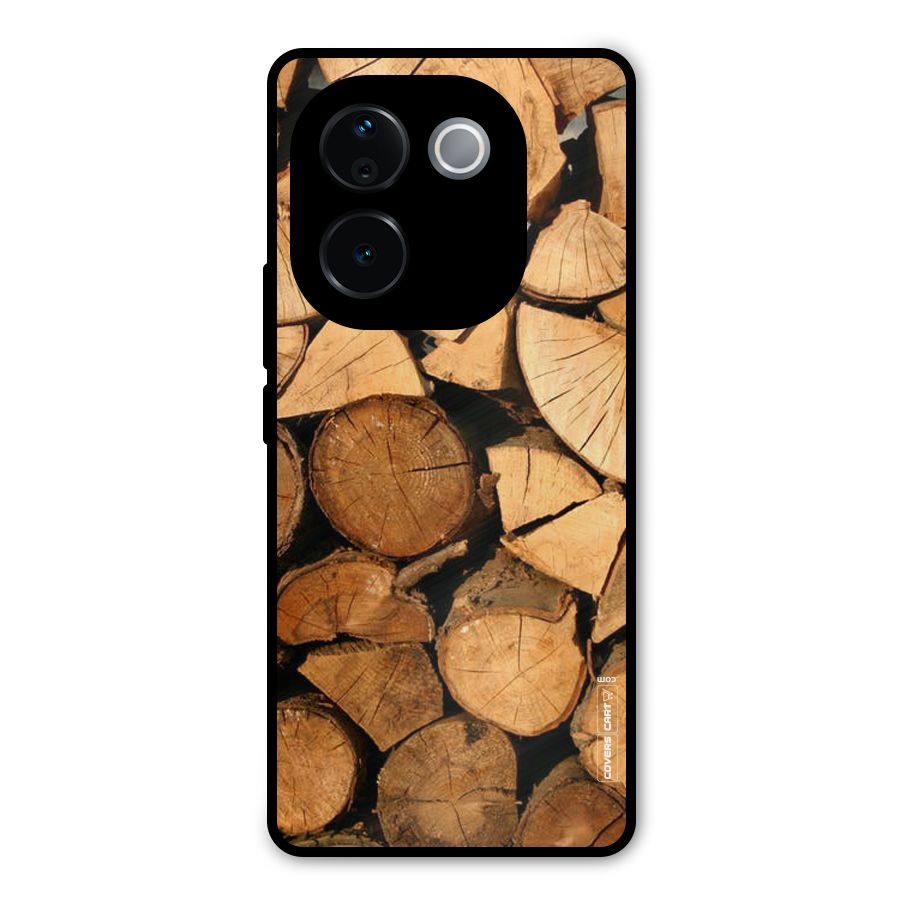 Wooden Logs Metal Back Case for iQOO Z9s Pro