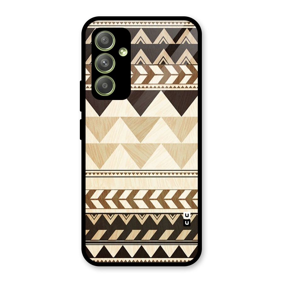 Wooden Printed Chevron Glass Back Case for Galaxy A54