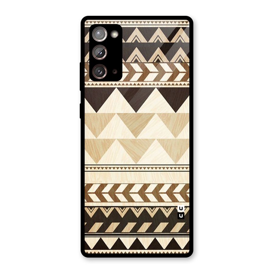 Wooden Printed Chevron Glass Back Case for Galaxy Note 20