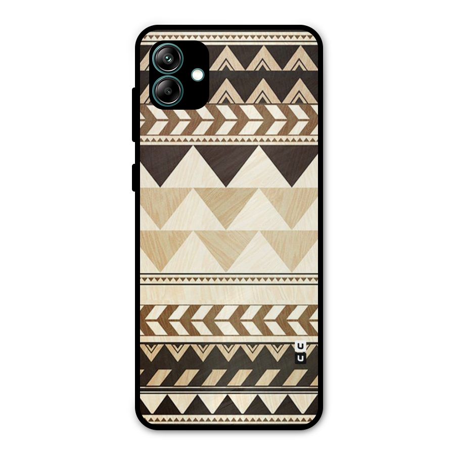 Wooden Printed Chevron Metal Back Case for Galaxy A04