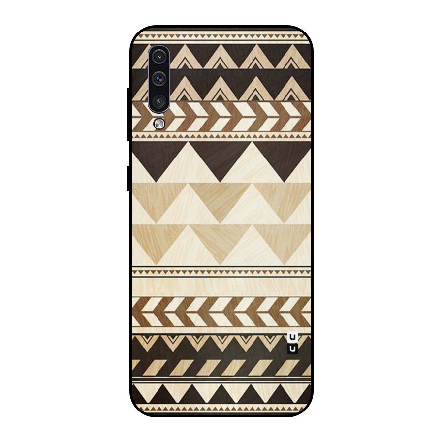 Wooden Printed Chevron Metal Back Case for Galaxy A30s