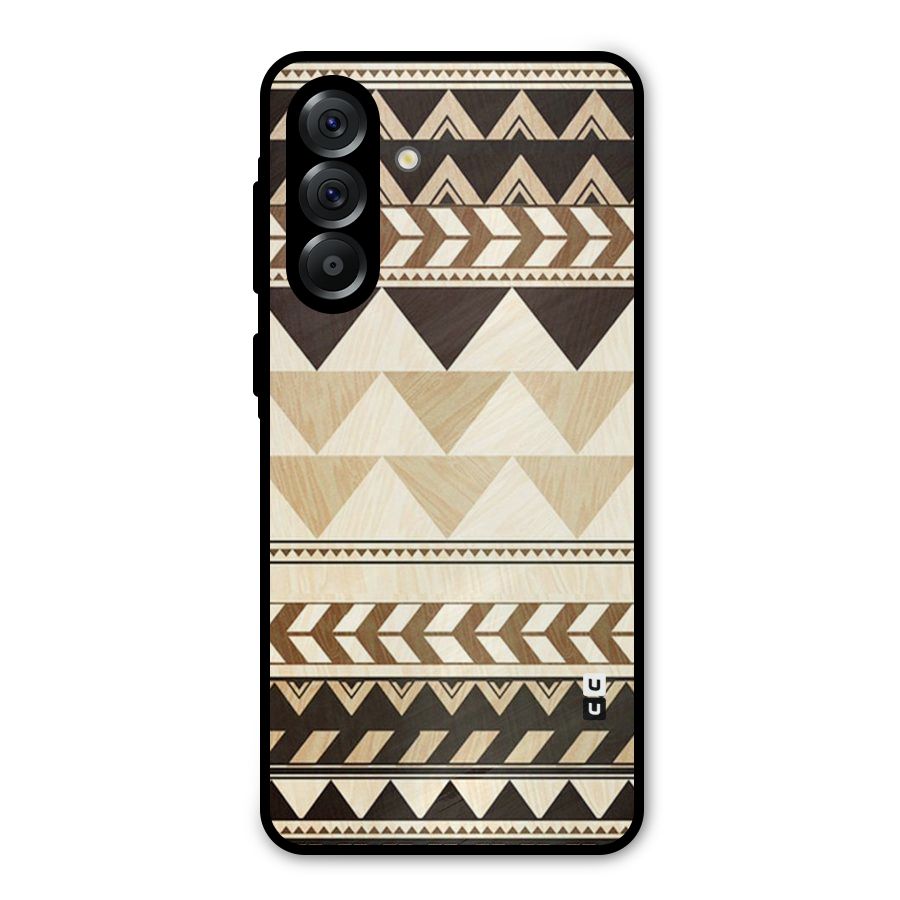 Wooden Printed Chevron Metal Back Case for Galaxy A36