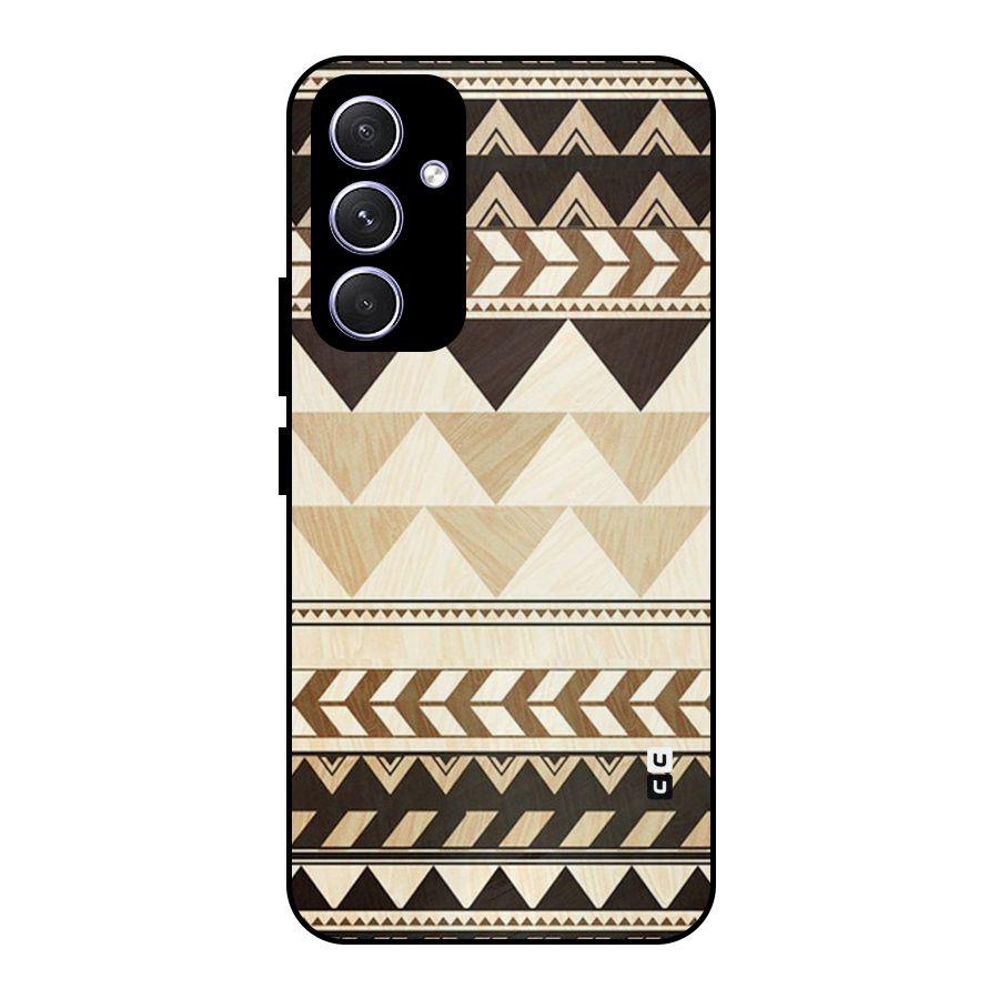 Wooden Printed Chevron Metal Back Case for Galaxy A54