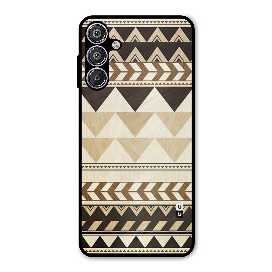 Wooden Printed Chevron Metal Back Case for Galaxy F15