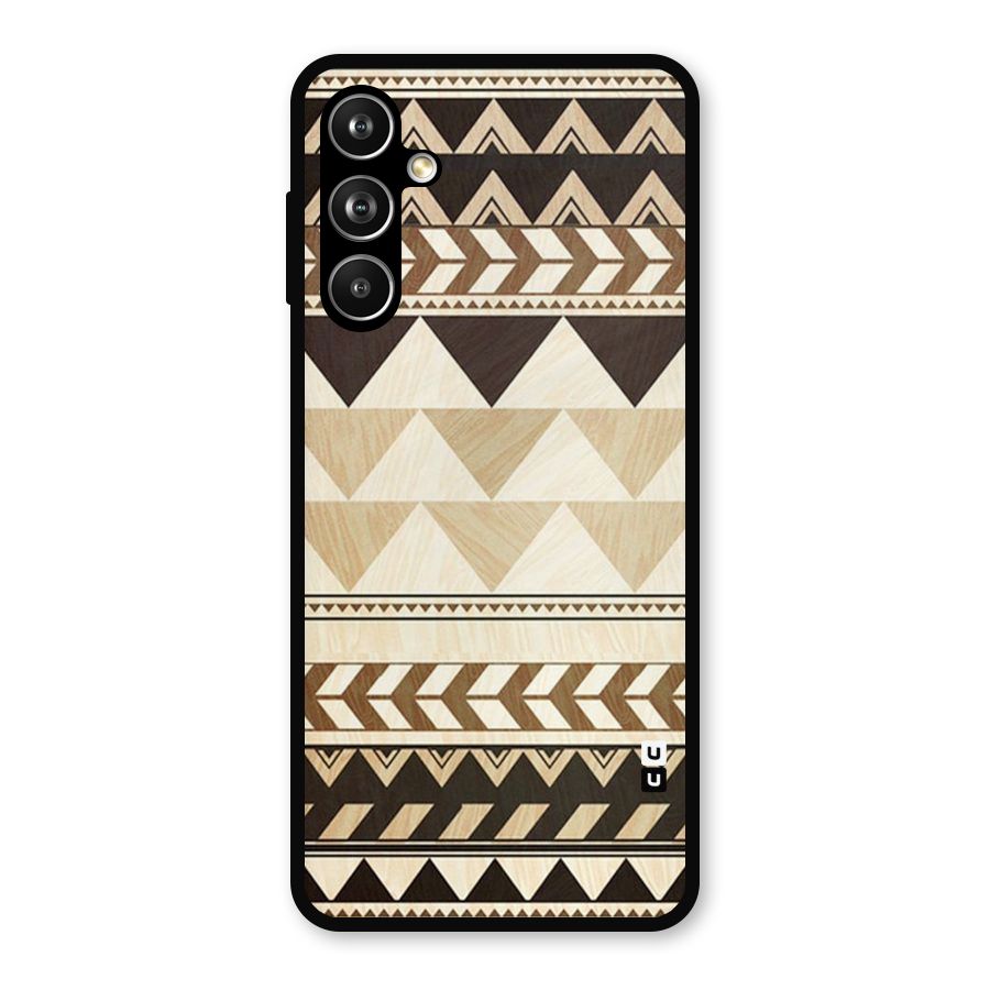 Wooden Printed Chevron Metal Back Case for Galaxy F54