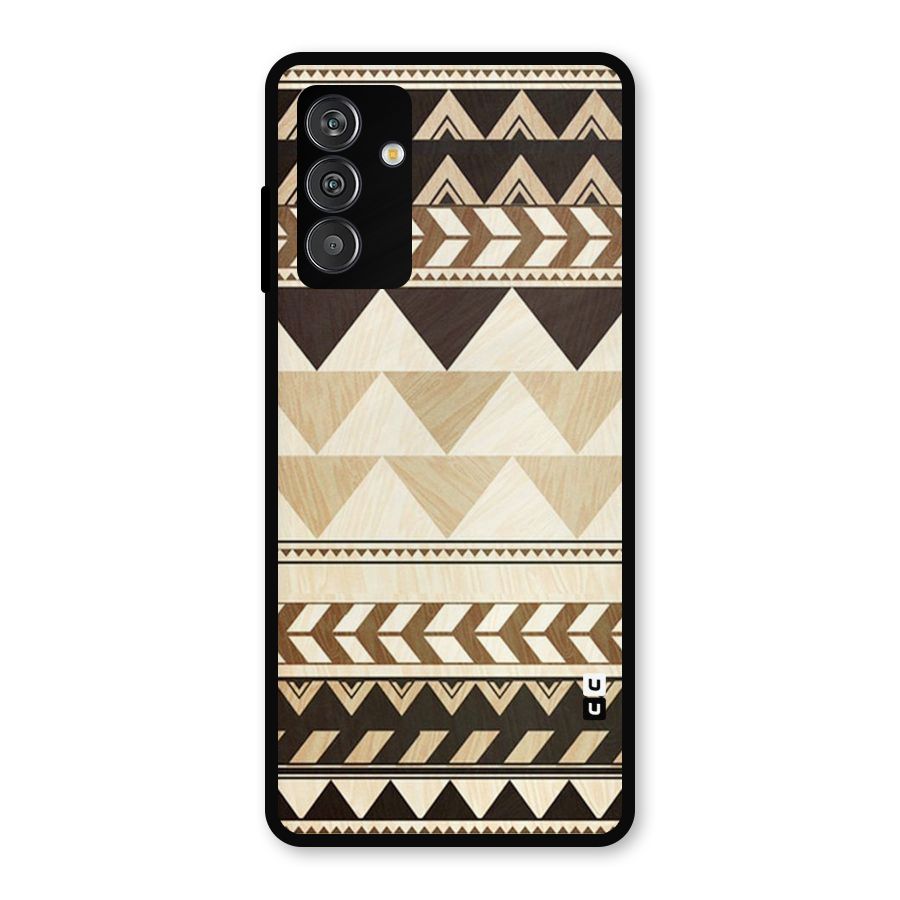 Wooden Printed Chevron Metal Back Case for Galaxy M13