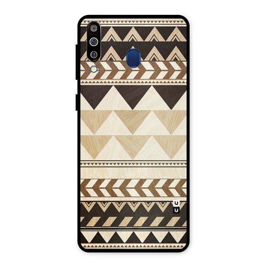 Wooden Printed Chevron Metal Back Case for Galaxy M30