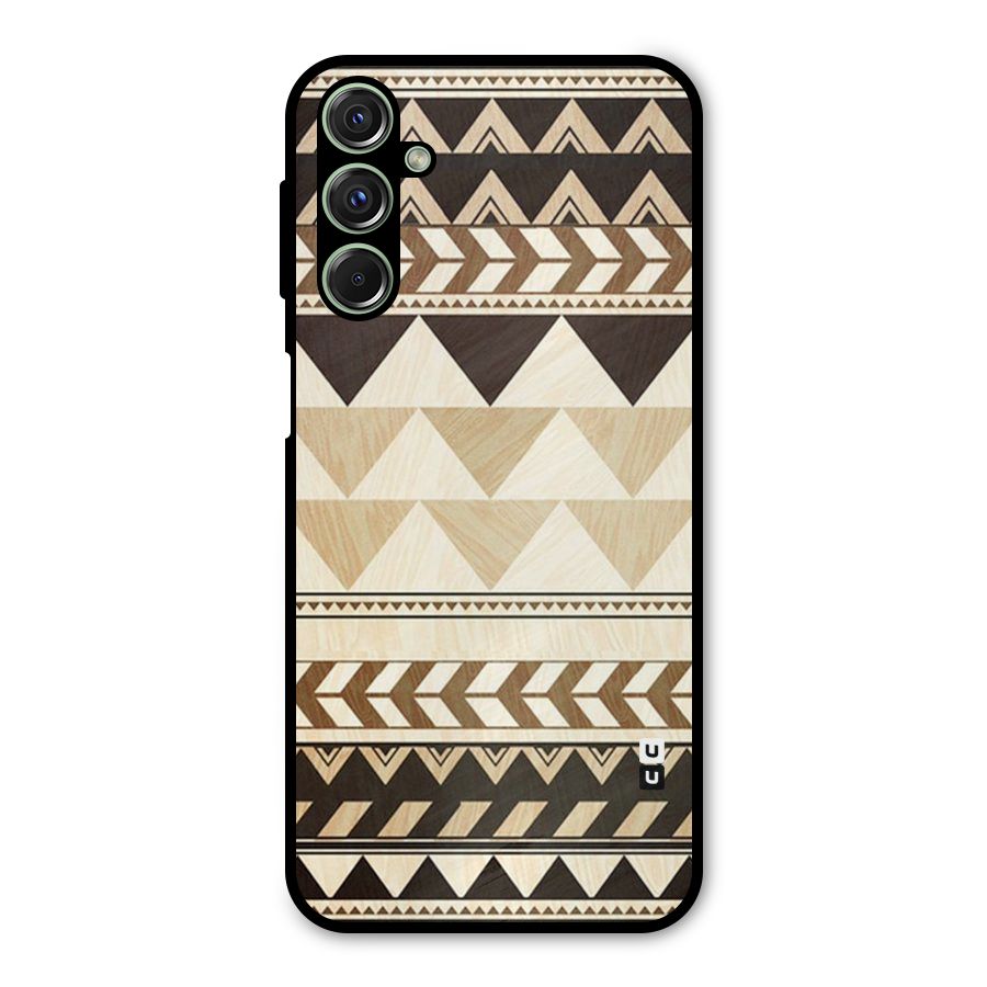 Wooden Printed Chevron Metal Back Case for Galaxy M34