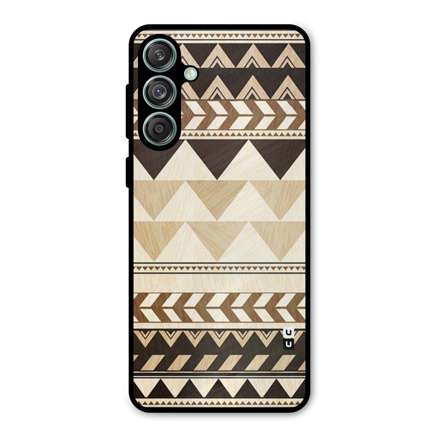 Wooden Printed Chevron Metal Back Case for Galaxy M55 5G