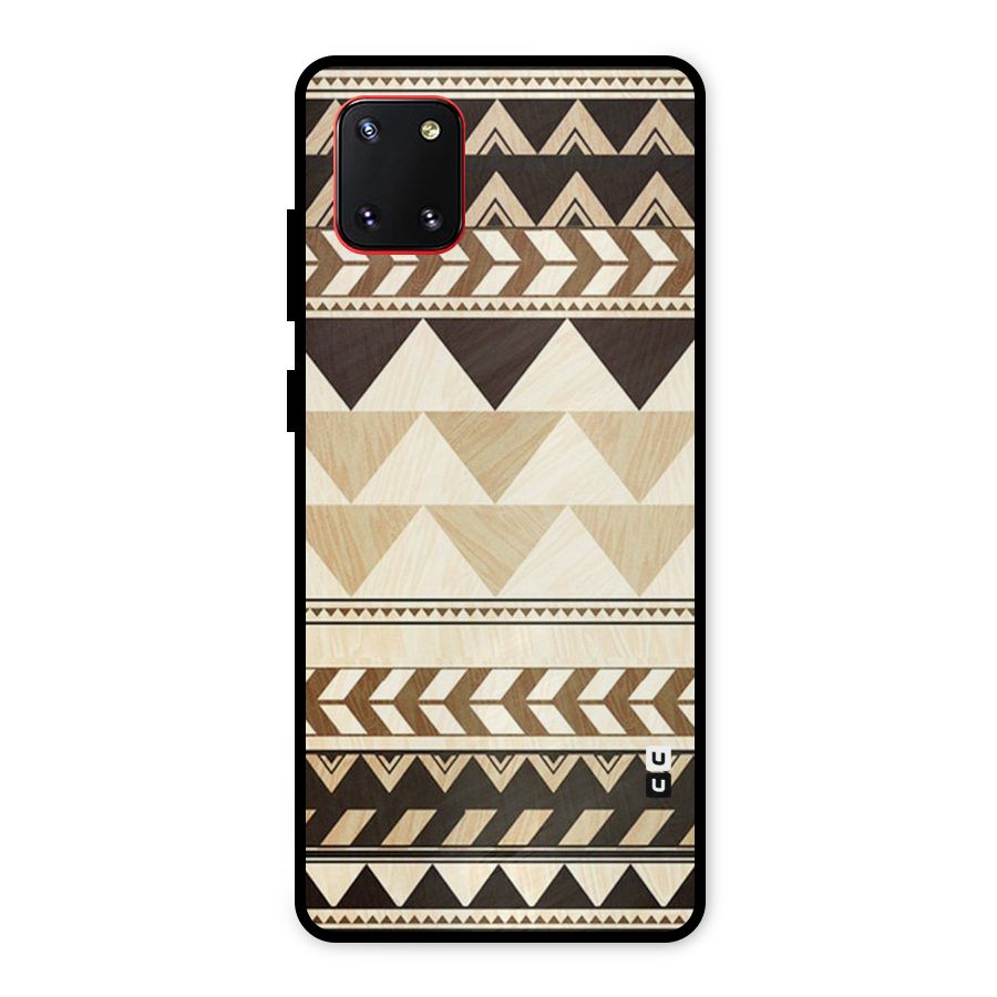 Wooden Printed Chevron Metal Back Case for Galaxy Note 10 Lite