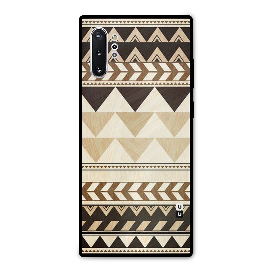 Wooden Printed Chevron Metal Back Case for Galaxy Note 10 Plus