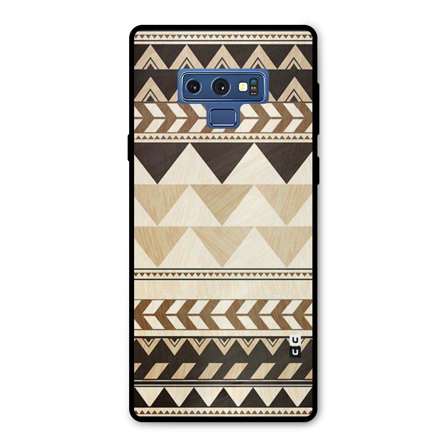 Wooden Printed Chevron Metal Back Case for Galaxy Note 9