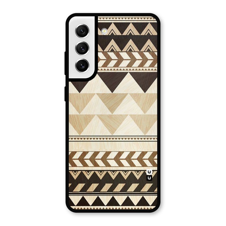 Wooden Printed Chevron Metal Back Case for Galaxy S21 FE 5G