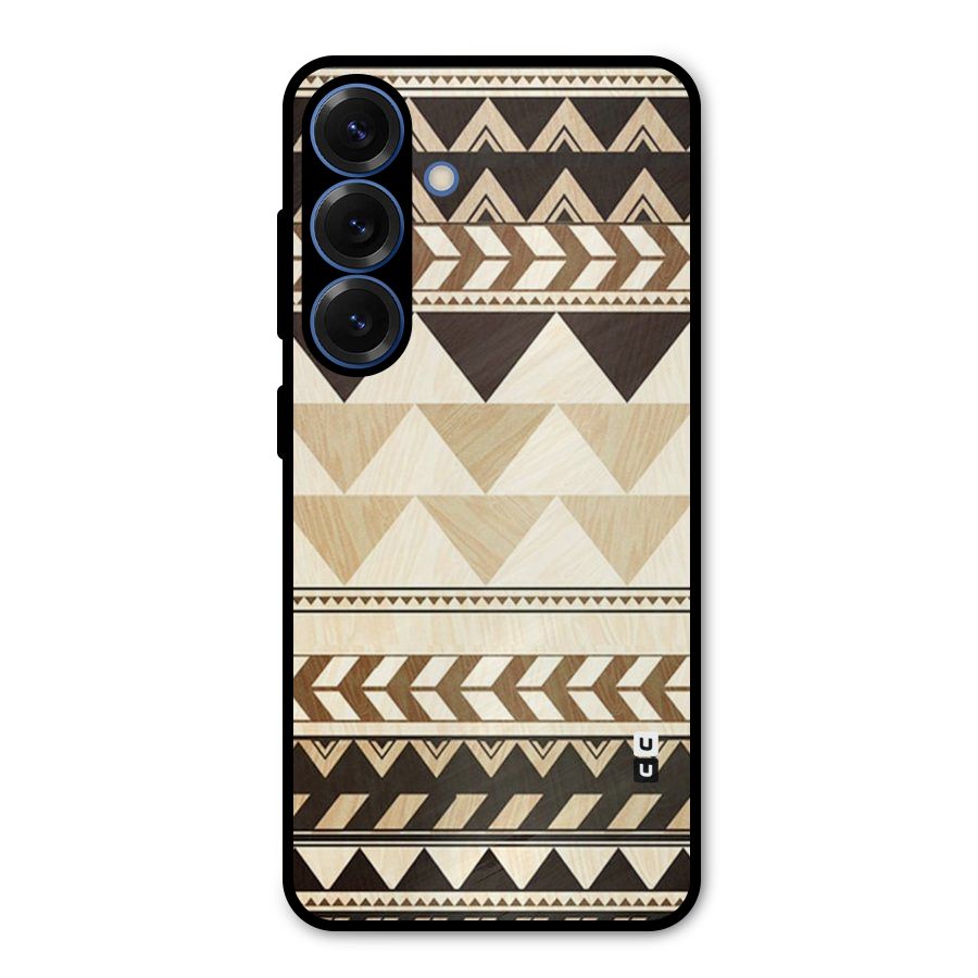 Wooden Printed Chevron Metal Back Case for Galaxy S25