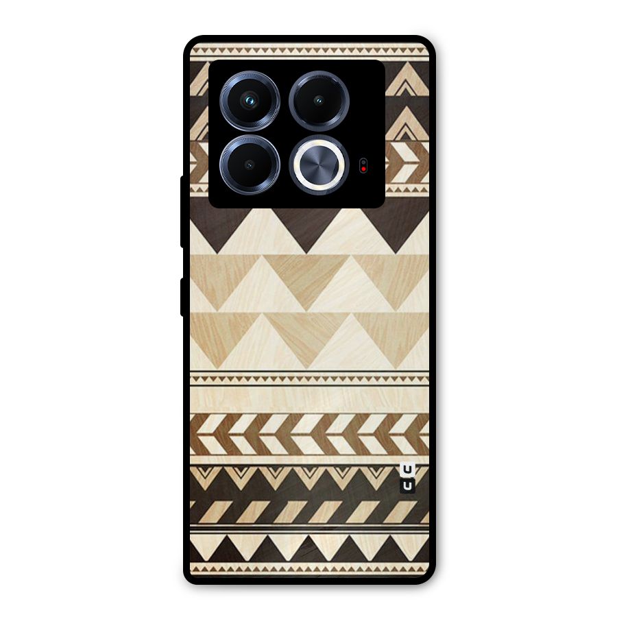 Wooden Printed Chevron Metal Back Case for Infinix Note 40 5G
