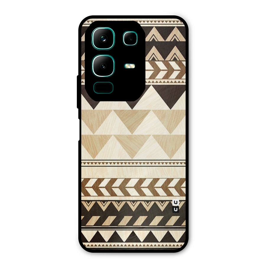 Wooden Printed Chevron Metal Back Case for Infinix Note 50x