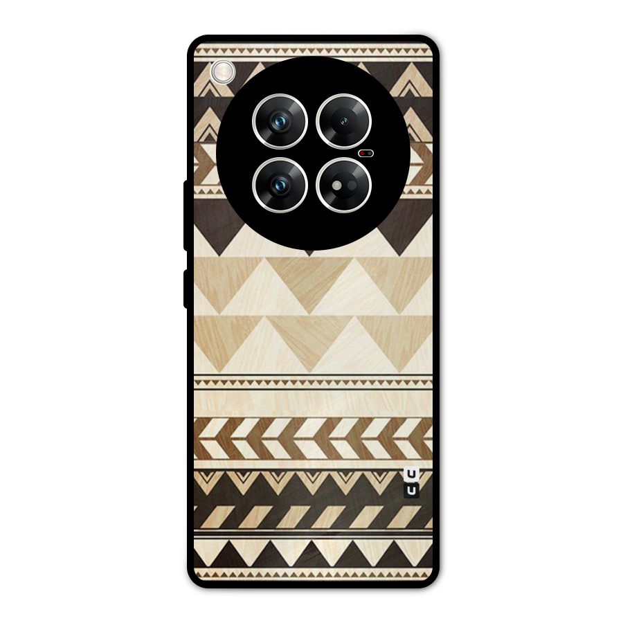 Wooden Printed Chevron Metal Back Case for Infinix Zero 40 5G