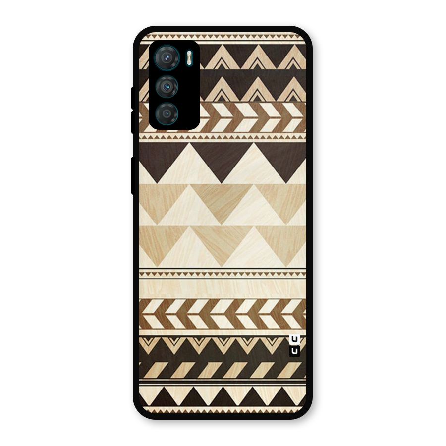 Wooden Printed Chevron Metal Back Case for Moto G42