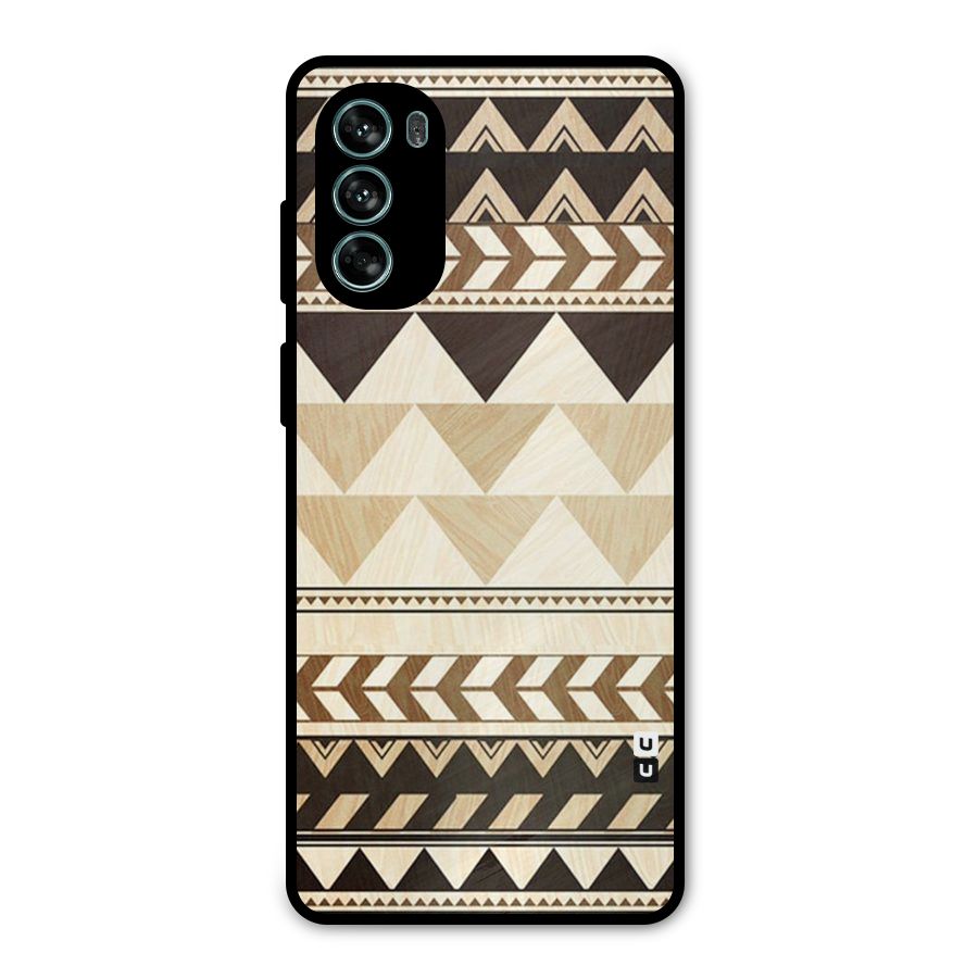Wooden Printed Chevron Metal Back Case for Moto G62