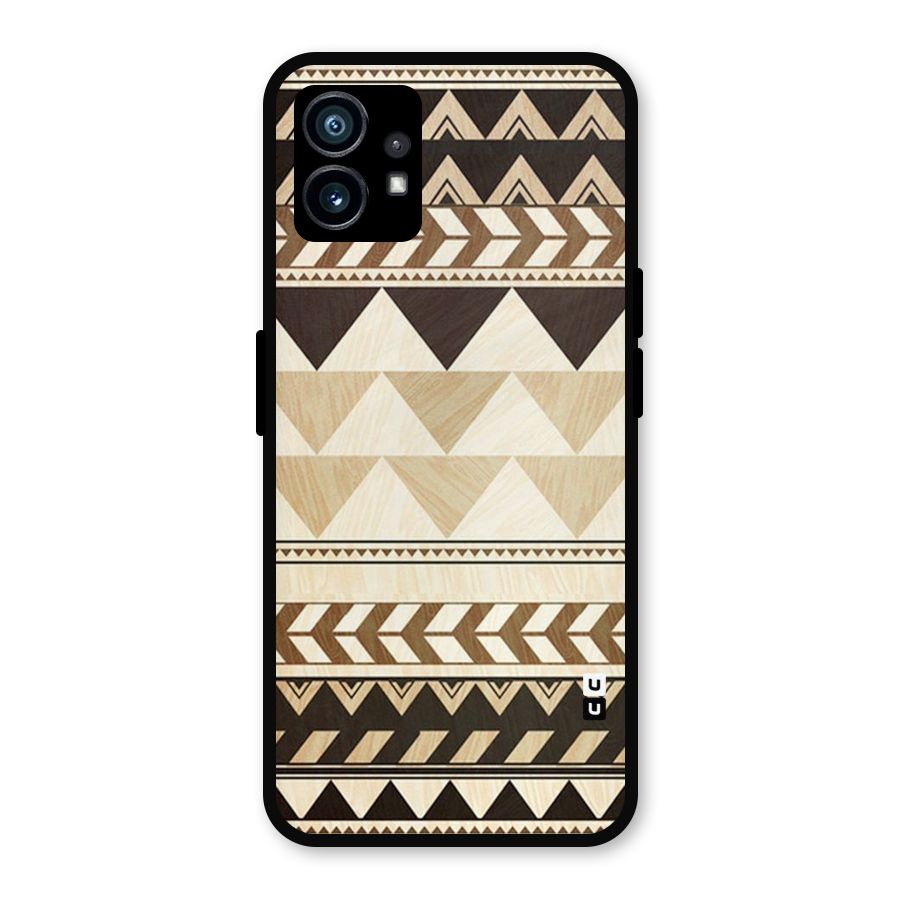 Wooden Printed Chevron Metal Back Case for Nothing Phone 1