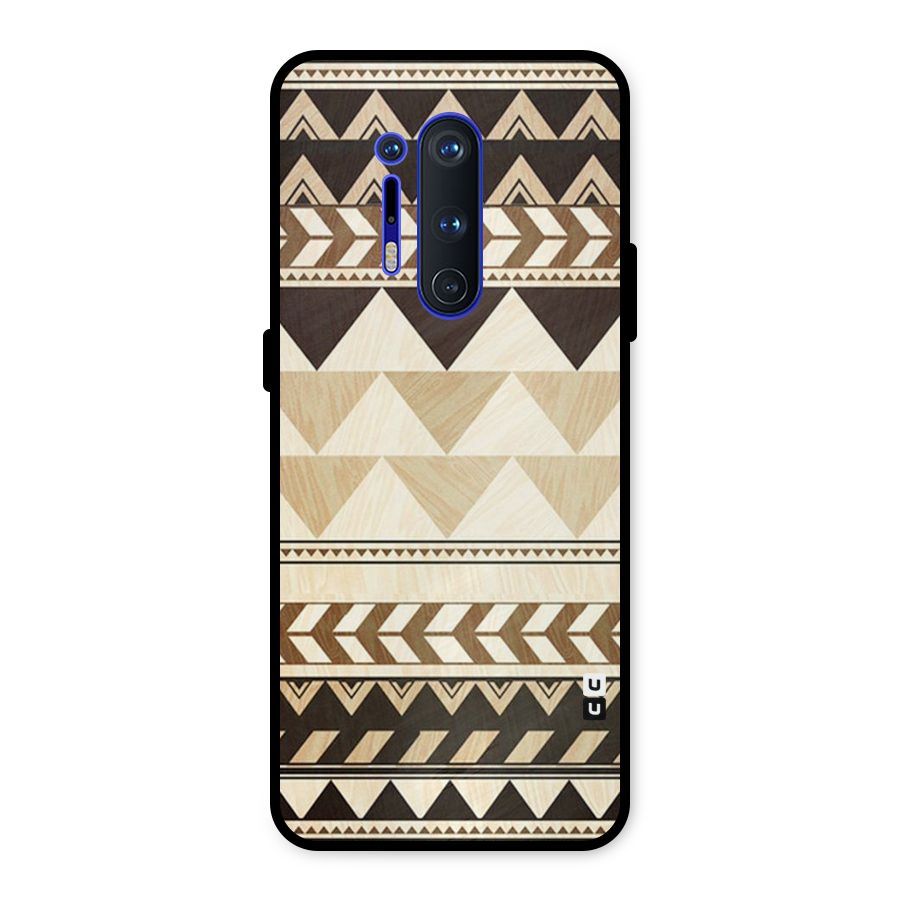 Wooden Printed Chevron Metal Back Case for OnePlus 8 Pro