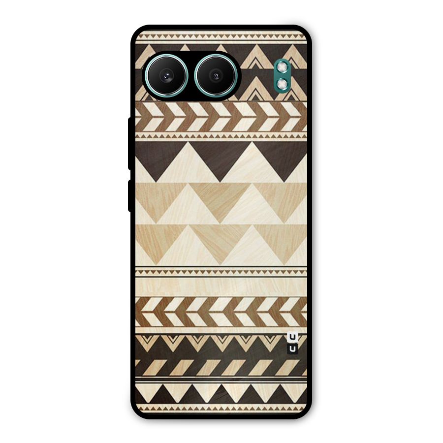 Wooden Printed Chevron Metal Back Case for OnePlus Nord 4