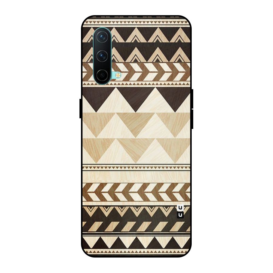 Wooden Printed Chevron Metal Back Case for OnePlus Nord CE 5G