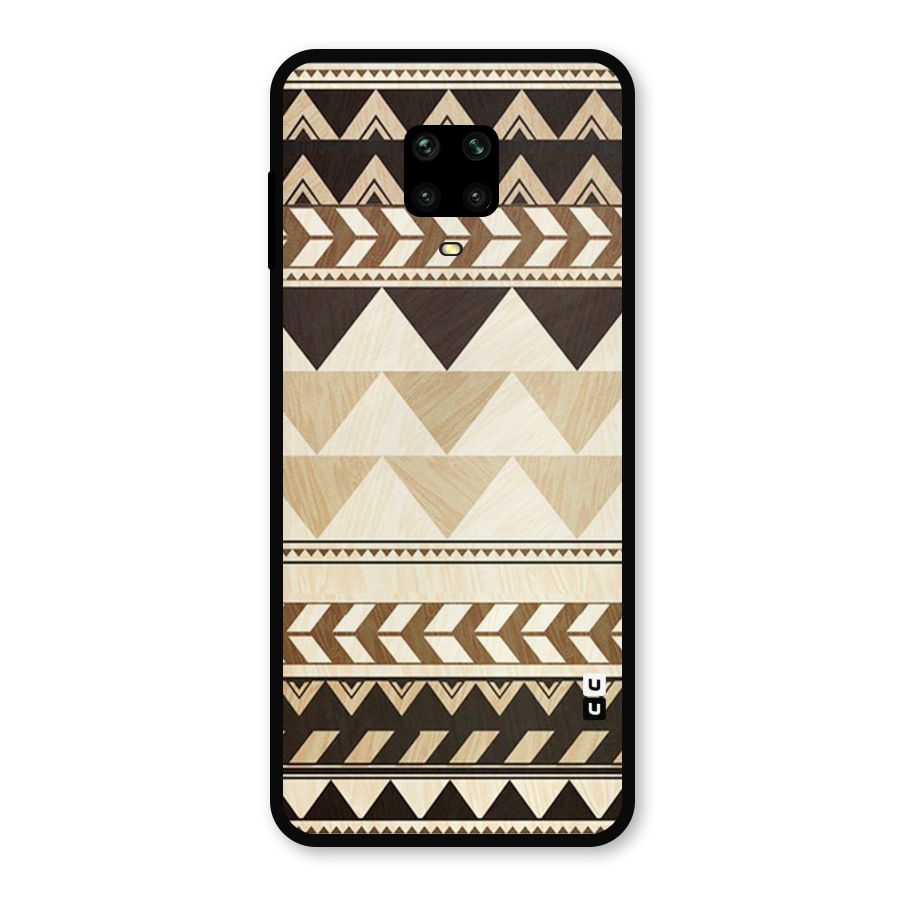 Wooden Printed Chevron Metal Back Case for Poco M2