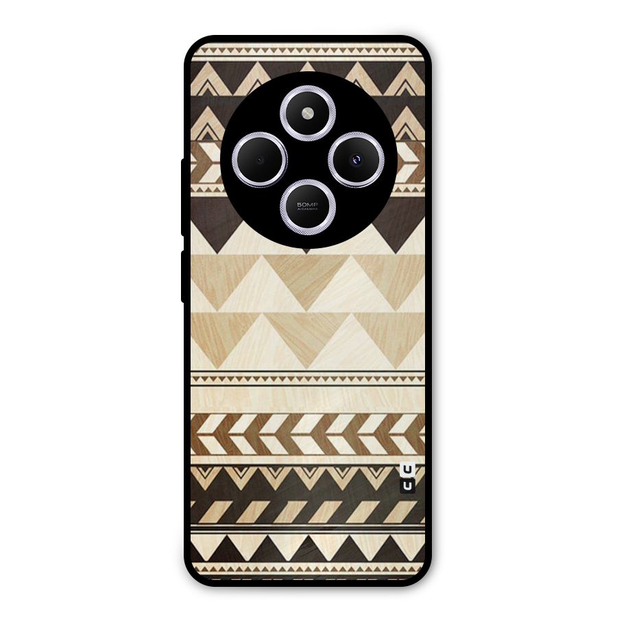 Wooden Printed Chevron Metal Back Case for Poco M7