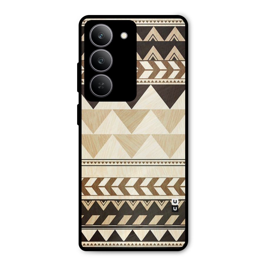 Wooden Printed Chevron Metal Back Case for Realme 14x