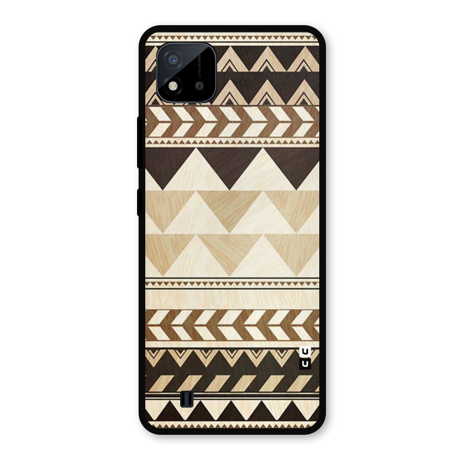 Wooden Printed Chevron Metal Back Case for Realme C11 2021