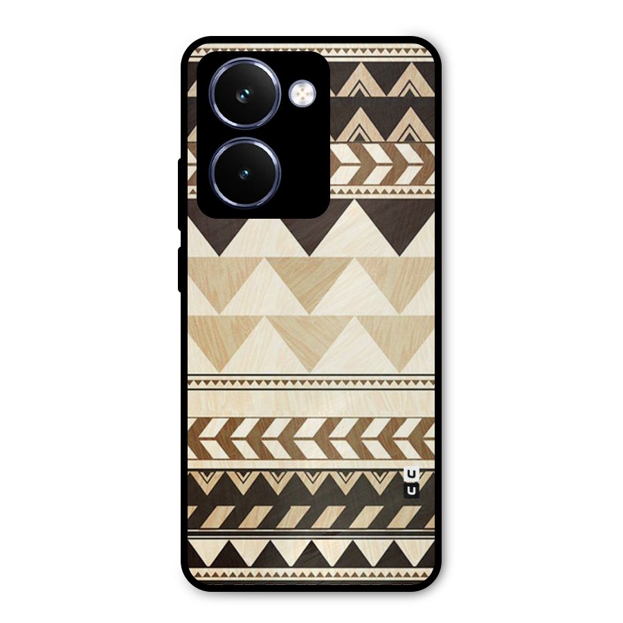 Wooden Printed Chevron Metal Back Case for Realme P3 Ultra