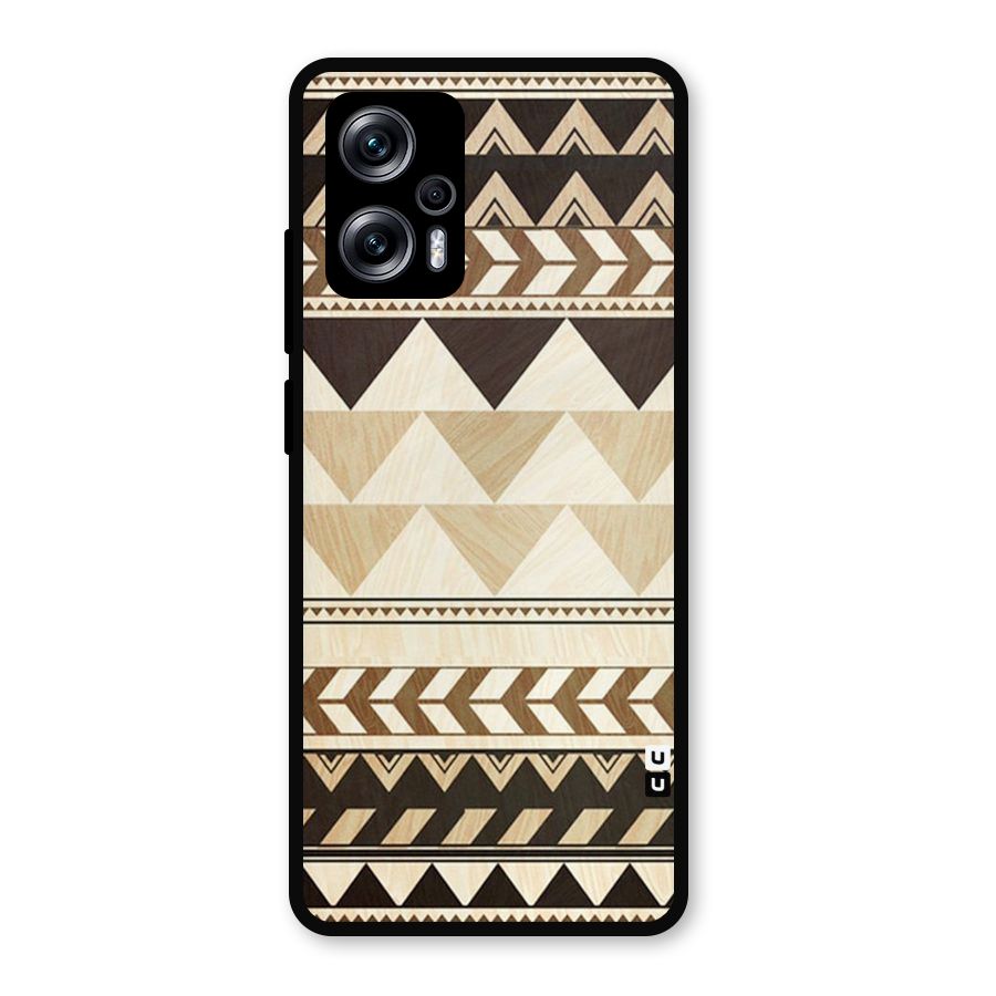Wooden Printed Chevron Metal Back Case for Redmi K50i
