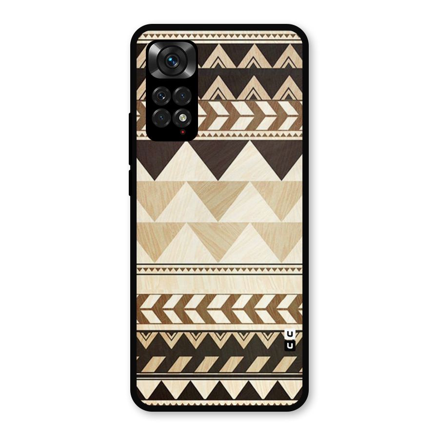 Wooden Printed Chevron Metal Back Case for Redmi Note 11s