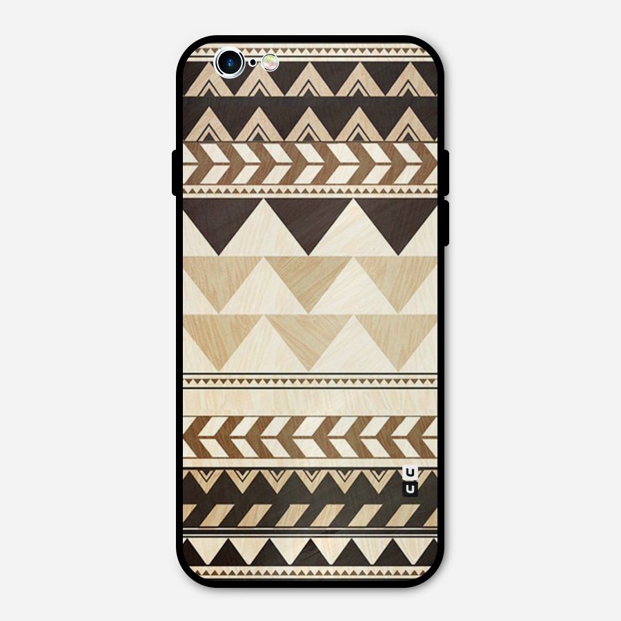 Wooden Printed Chevron Metal Back Case for iPhone 6 6s