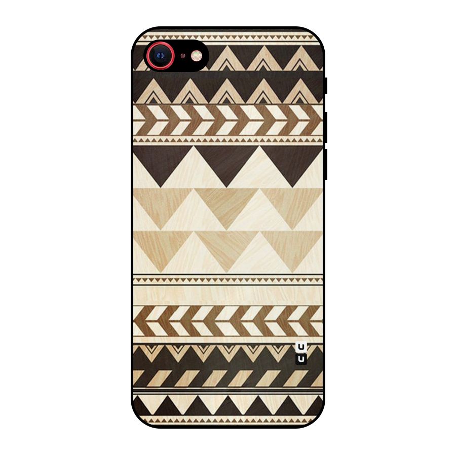 Wooden Printed Chevron Metal Back Case for iPhone 7