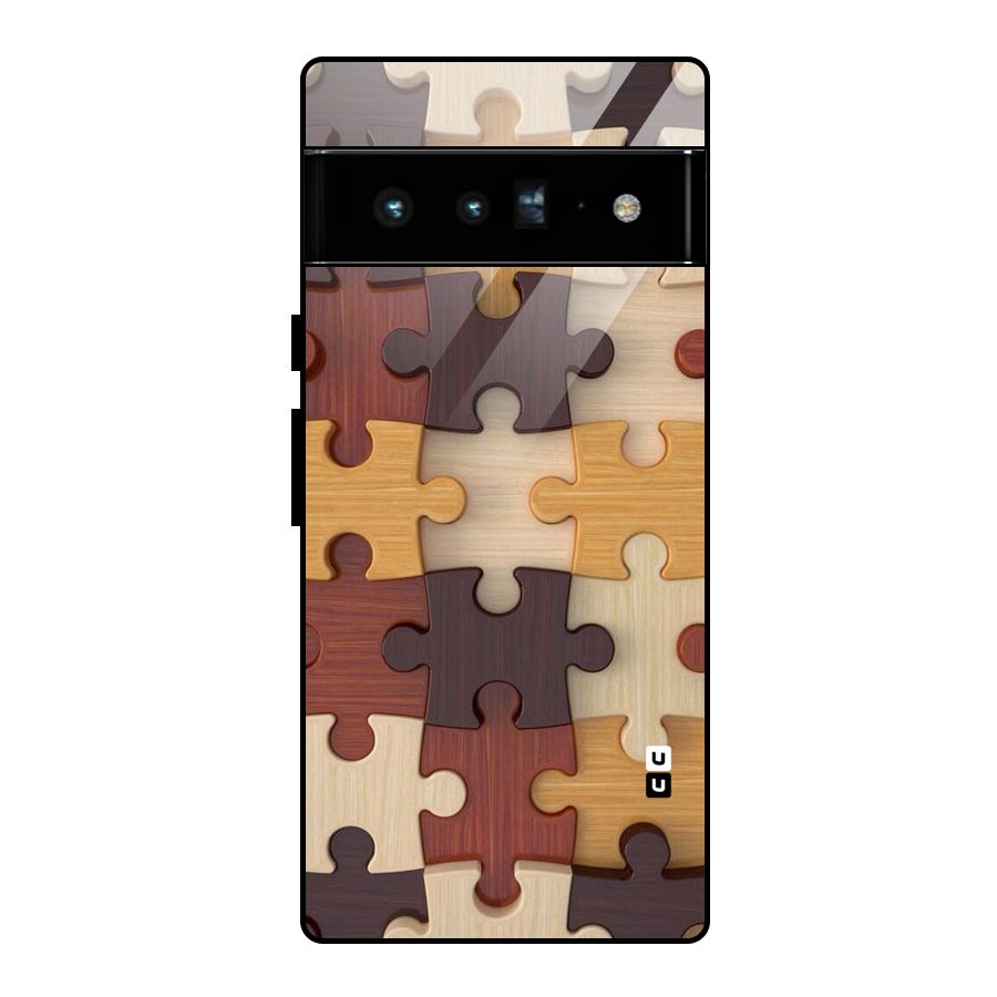 Wooden Puzzle (Printed) Glass Back Case for Google Pixel 6 Pro