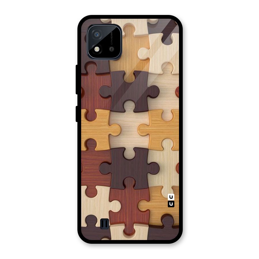Wooden Puzzle (Printed) Glass Back Case for Realme C11 2021