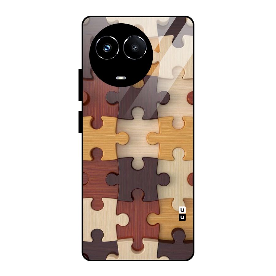 Wooden Puzzle (Printed) Glass Back Case for Realme Narzo 60X