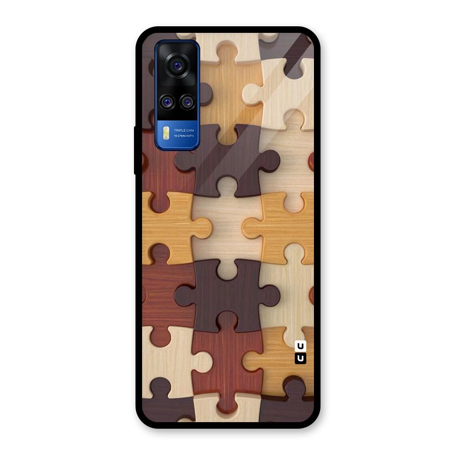 Wooden Puzzle (Printed) Glass Back Case for Vivo Y31