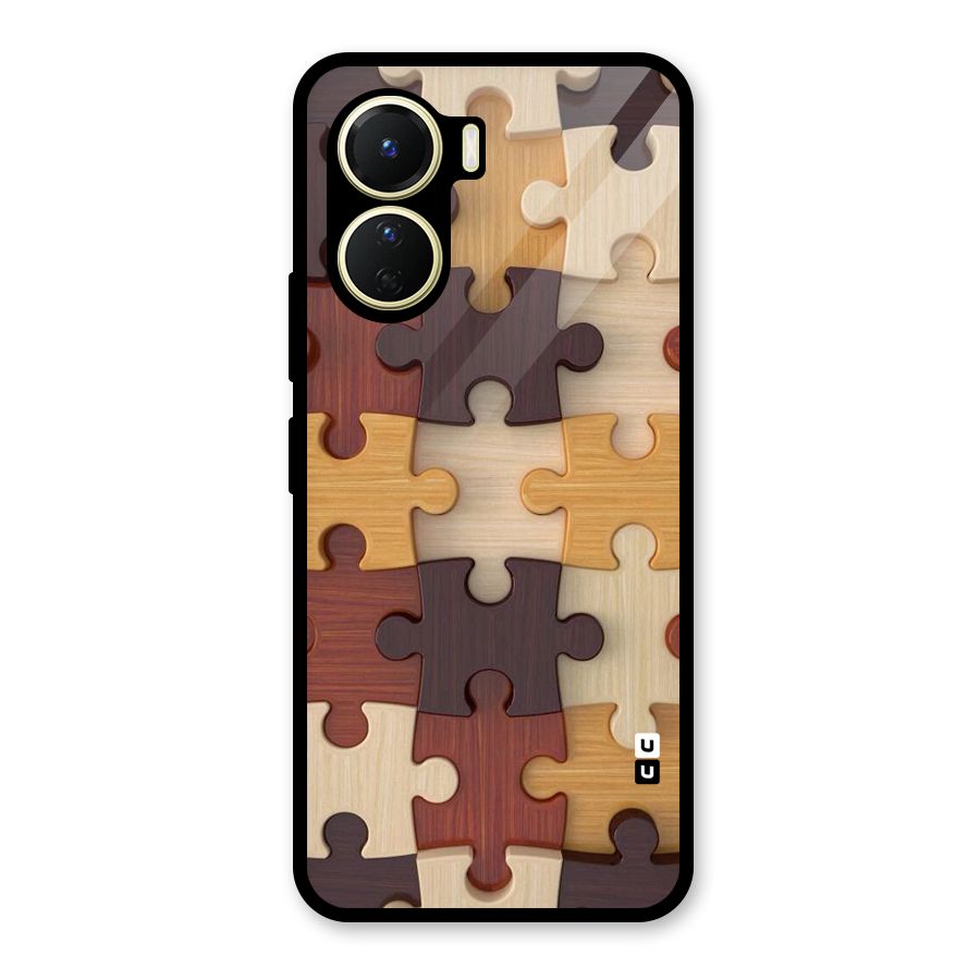 Wooden Puzzle (Printed) Glass Back Case for Vivo Y56