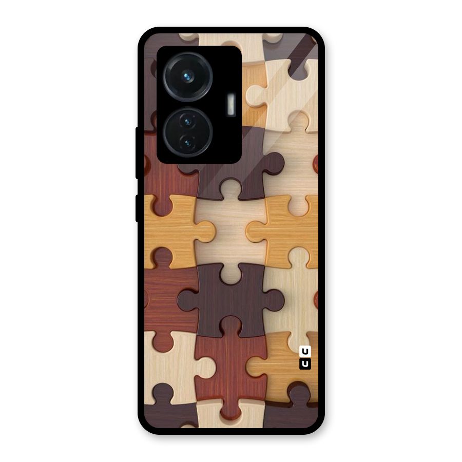Wooden Puzzle (Printed) Glass Back Case for iQOO Z6 44W