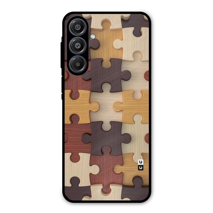 Wooden Puzzle (Printed) Metal Back Case for Galaxy A16 5G