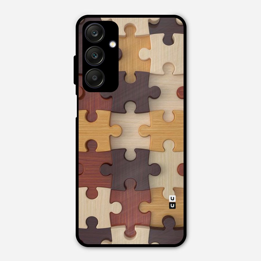 Wooden Puzzle (Printed) Metal Back Case for Galaxy A25 5G