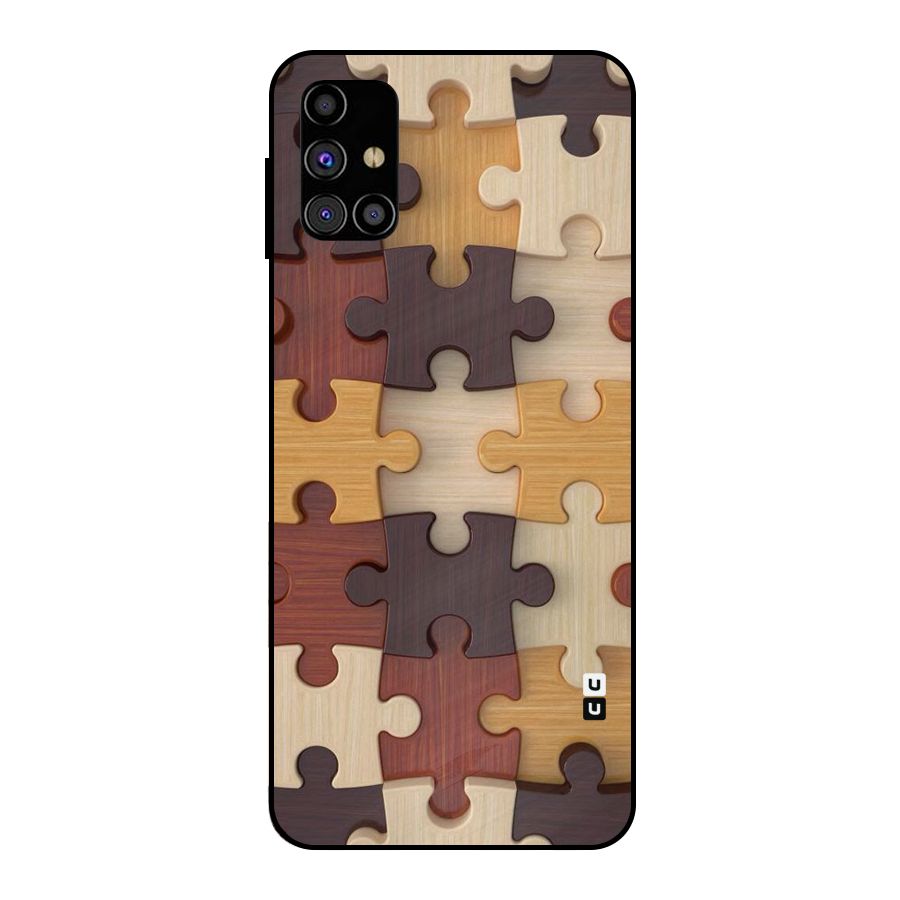 Wooden Puzzle (Printed) Metal Back Case for Galaxy M31s