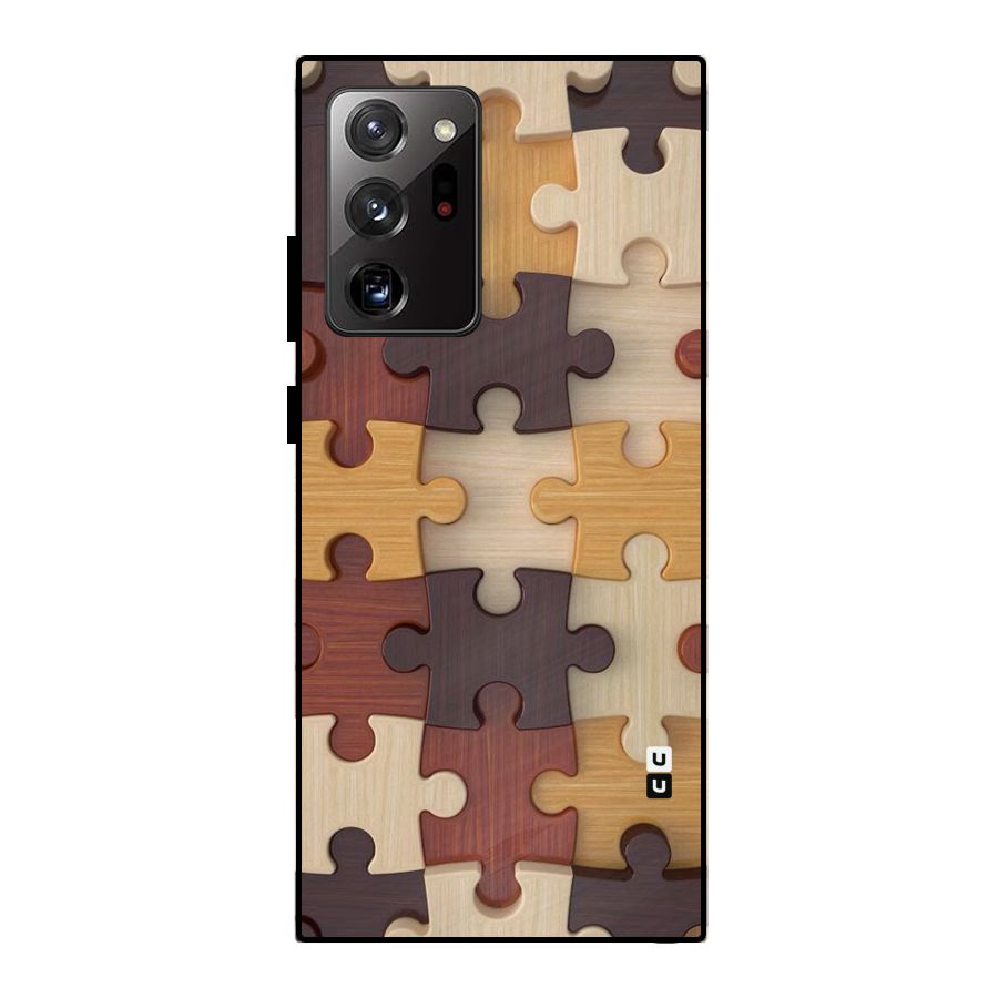 Wooden Puzzle (Printed) Metal Back Case for Galaxy Note 20 Ultra