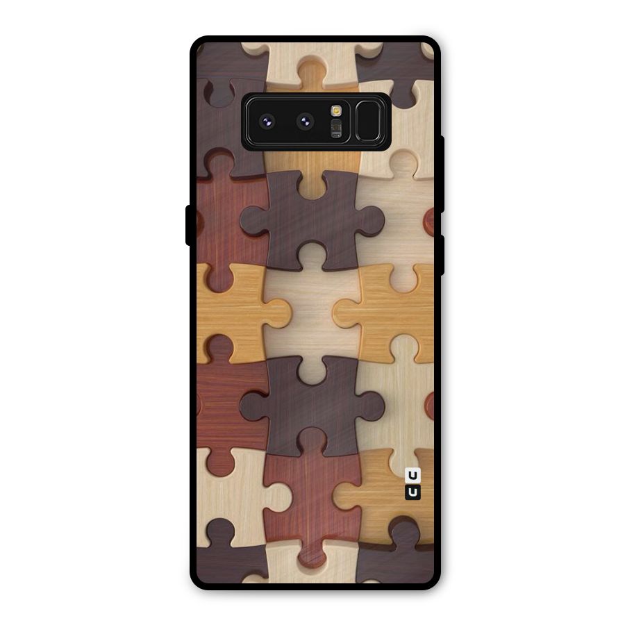 Wooden Puzzle (Printed) Metal Back Case for Galaxy Note 8